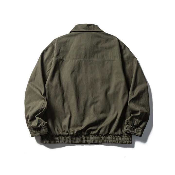 Herren Boxy-Fieldjacke im Utility-Look mit Stehkragen, durchgehendem Reißverschluss und elastischem Saum Drune
