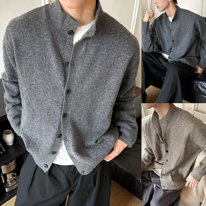 Herren Gemütlicher Strickpullover mit Knopfleiste Drune
