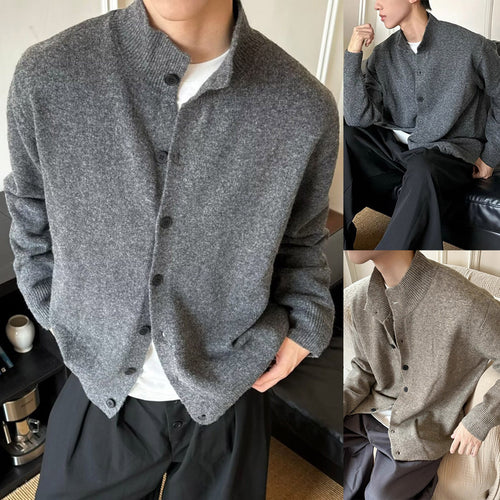 Herren Gemütlicher Strickpullover mit Knopfleiste Drune