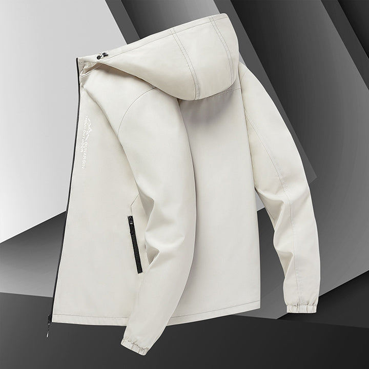 Herren winddichte Softshelljacke mit verstellbarer Kapuze, wasserabweisender Membran und sicheren Reißverschlusstaschen Drune