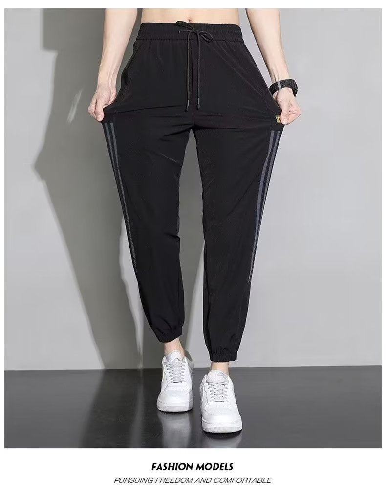 Damen Sportliche Trainingshose mit seitlichen Streifen Drune
