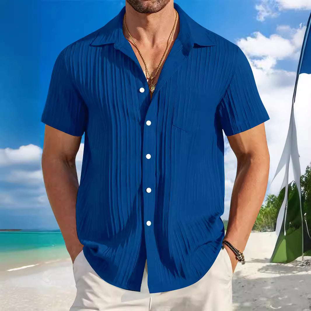 Herren Kurzarm-Hemd mit strukturiertem Design Drune