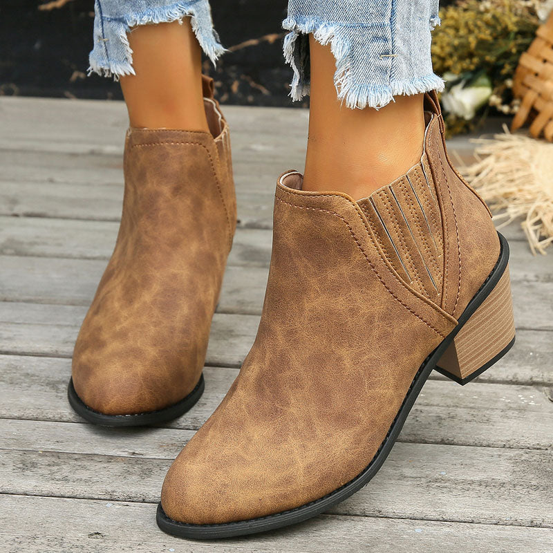 Drune | Vintage Stiefeletten Mit Klobigem Absatz