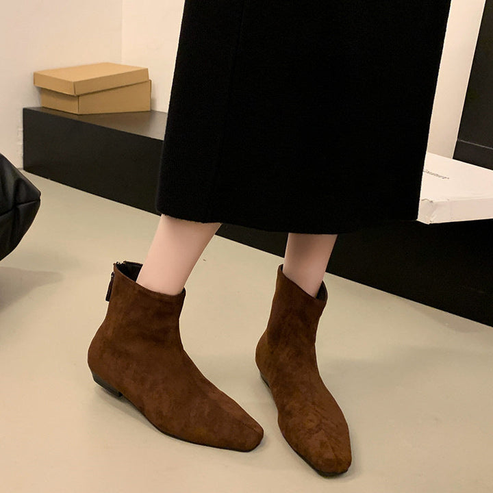 Damen Ankle Boots aus luxuriösem Wildleder mit bequemer leichtgewichtiger Sohle Drune