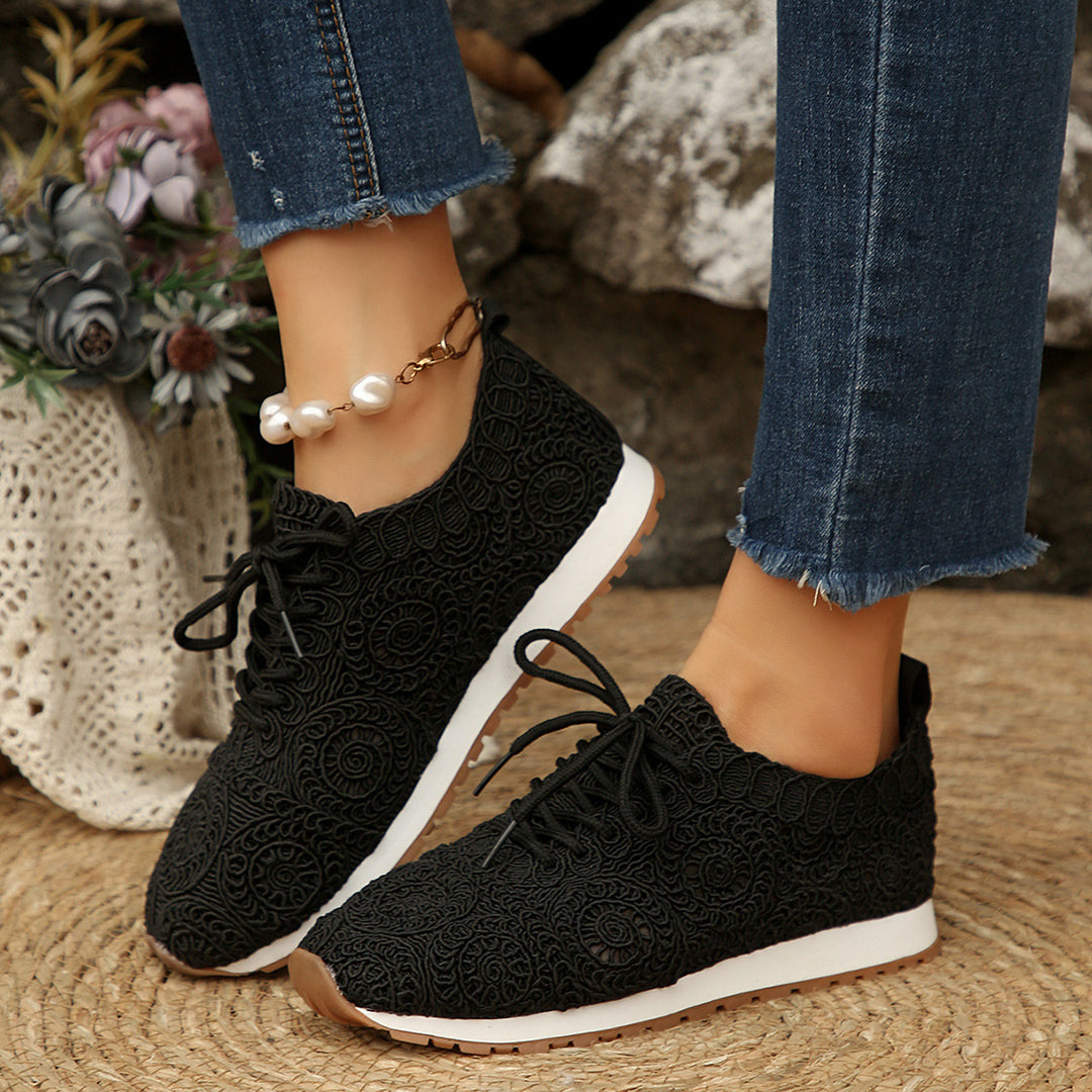 Damen  gestrickte Slip-On Plateau-Sneaker mit atmungsaktivem Obermaterial und gepolstertem Komfortfußbett Drune