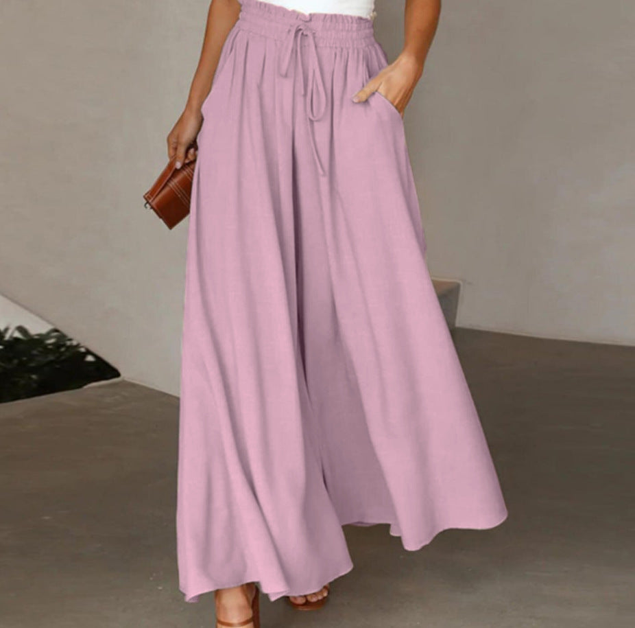Damen Palazzo-Hose mit elastischem Bund und Taschen Drune