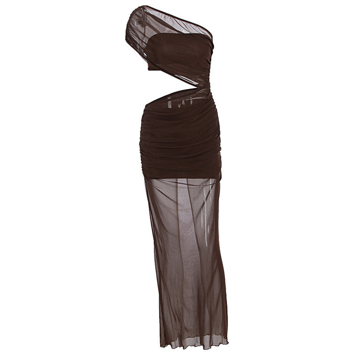 Damen asymmetrisches Wickelkleid mit raffinierten Rüschen und elegantem Schnitt Drune