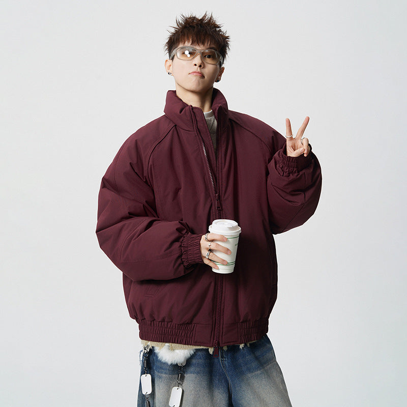 Herren Oversized Windjacke mit Stehkragen und elastischen Bündchen Drune