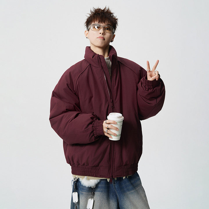 Herren Oversized Windjacke mit Stehkragen und elastischen Bündchen Drune
