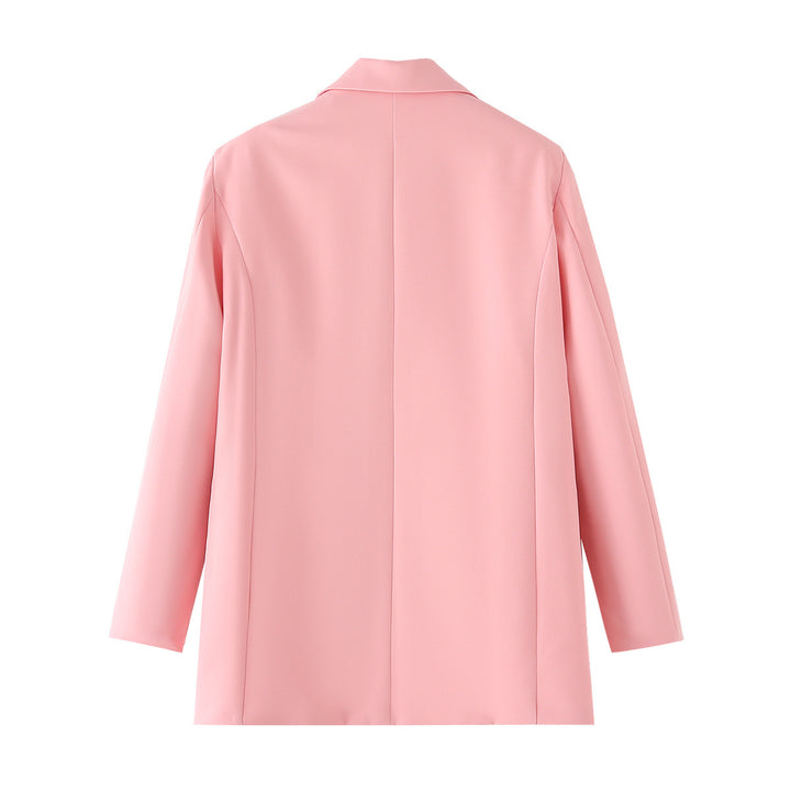 Damen nan taillierter Oversize-Blazer mit Reverskragen, Knopfverschluss und paspelierten Leistentaschen Drune