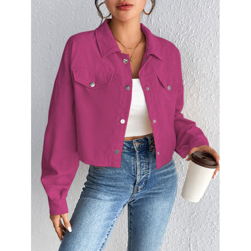 Damen Cordjacke im cropped Design Drune