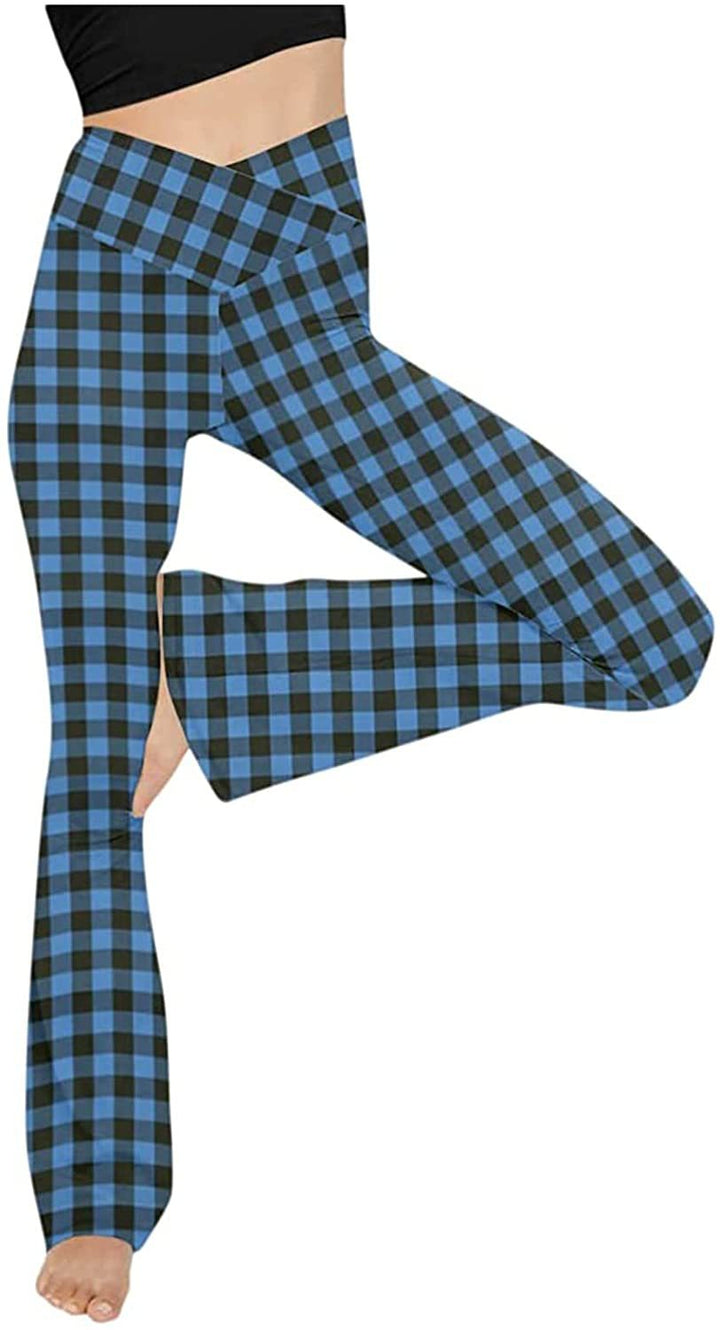 Damen nan taillenhohe Yogahose mit überkreuztem Bund und ausgestelltem Saum mit Schlitz Drune