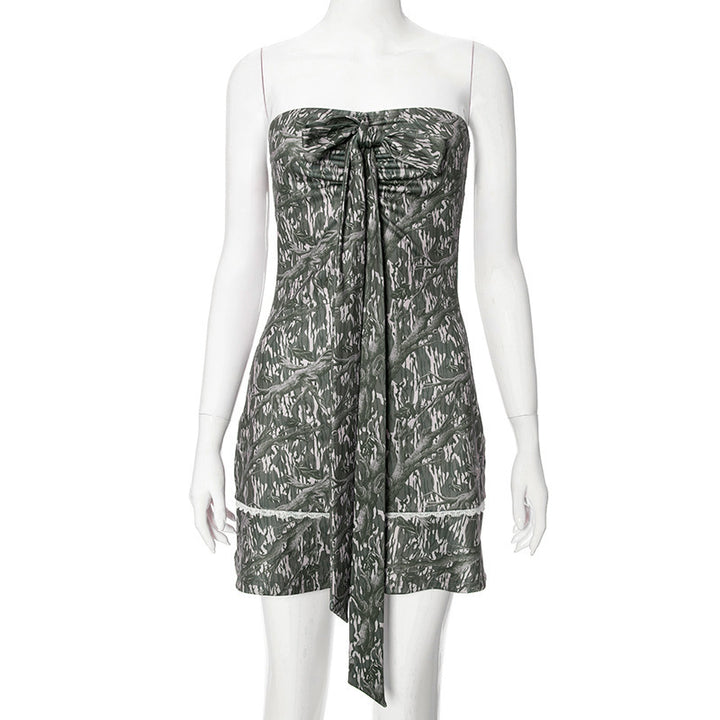 Damen Wickelkleid mit charmantem Bindegürtel und verspieltem Muster Drune