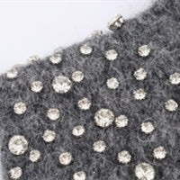 Damen ärmelloses Strickoberteil mit eleganten Perlenverzierungen Drune