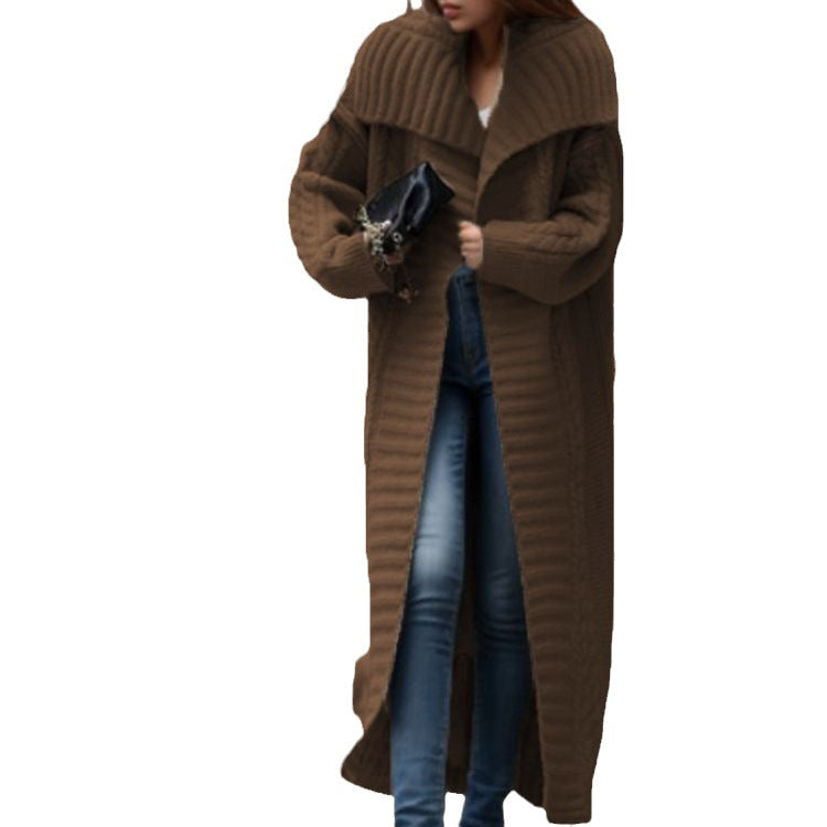 Damen Oversized Strickmantel mit strukturiertem Design und voluminösen Ärmeln Drune