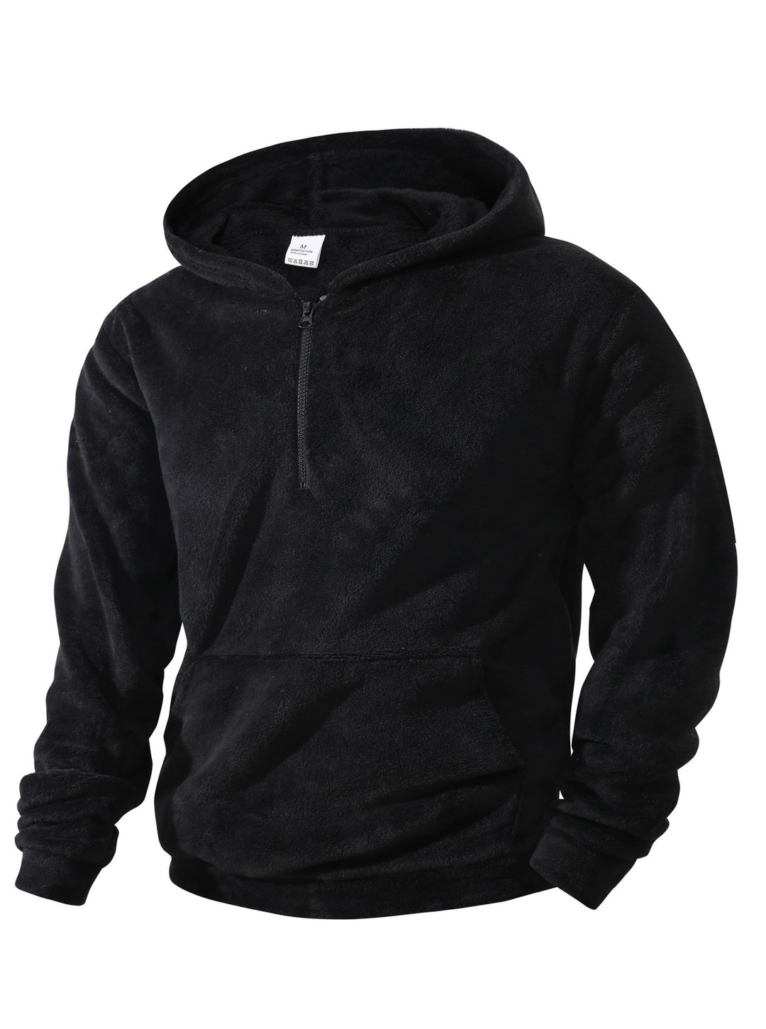 Herren kuscheliger Microfleece-Hoodie mit Halbzip, Kapuze und Kängurutasche Drune
