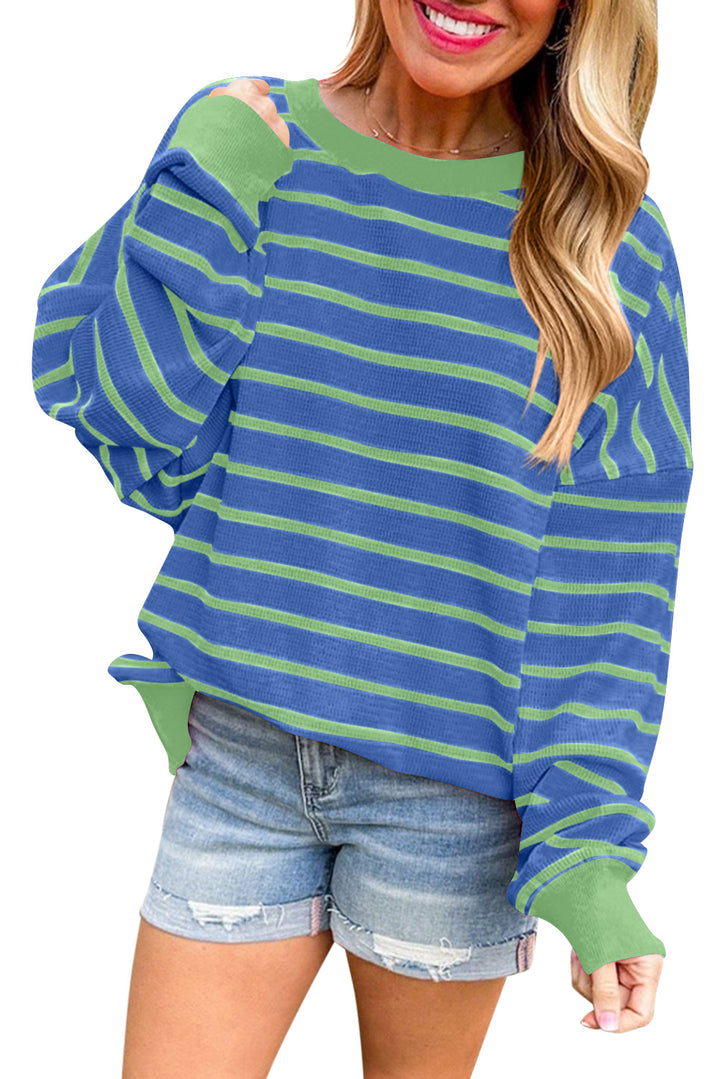 Damen lässiger und bequemer Pullover mit strukturiertem Rippenmuster und weitem Schnitt Drune