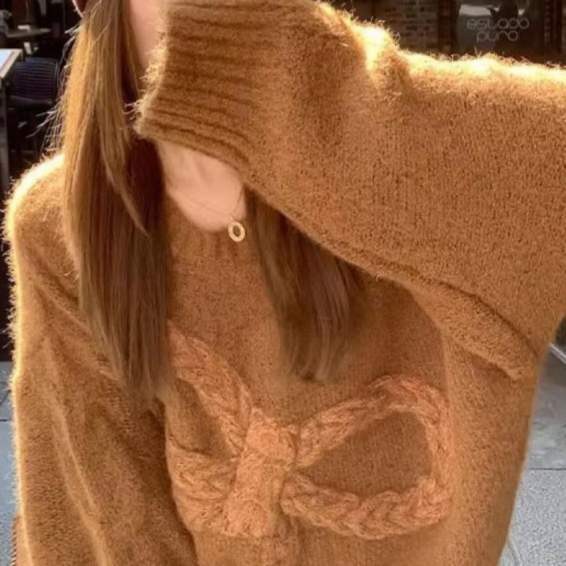 Damen Grobstrickpullover mit dekorativem Zopfdesign Drune