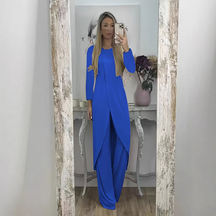 Damen Elegantes Maxikleid mit Wickeloptik, asymmetrischer Drapierung und vorderem Schlitz Drune