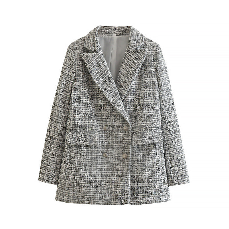 Drune | Blazer Weinlese Doppelreiher Mantel
