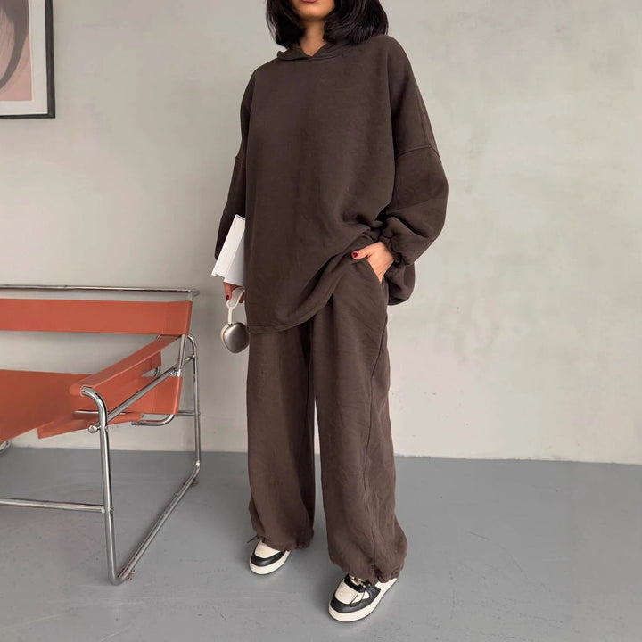 Damen lässiges Hoodie- und Hose-Set Drune