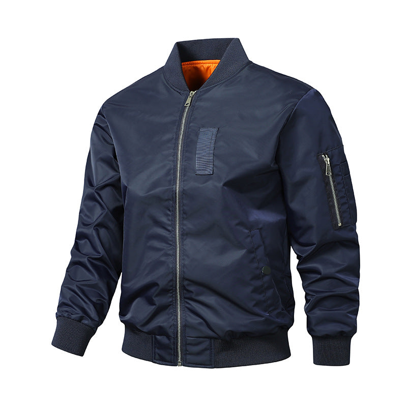 Herren -Isolierte, wasserabweisende Flug-Bomberjacke mit kontrastierendem, gestepptem Futter und Utility-Tasche am Ärmel Drune