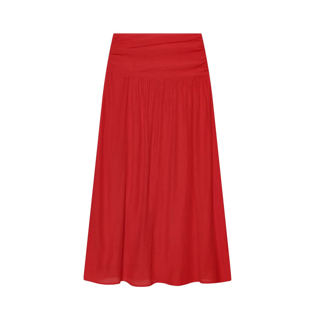 Damen Leichtes plissiertes Crop-Top mit Rüschenkragen und Kordelzug Drune