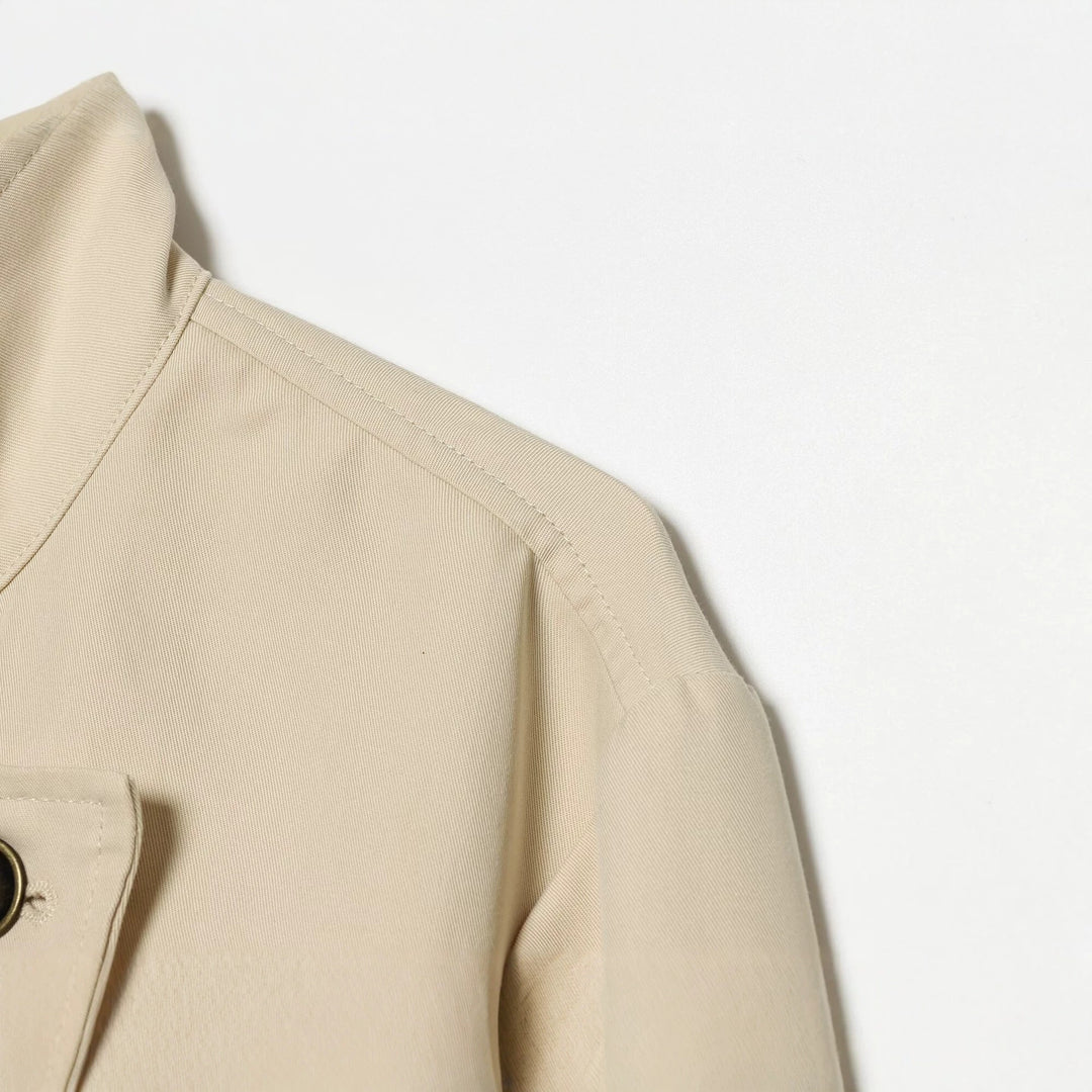 Damen Asymmetrische Kurzjacke mit Stehkragen und taillierten Nähten Drune