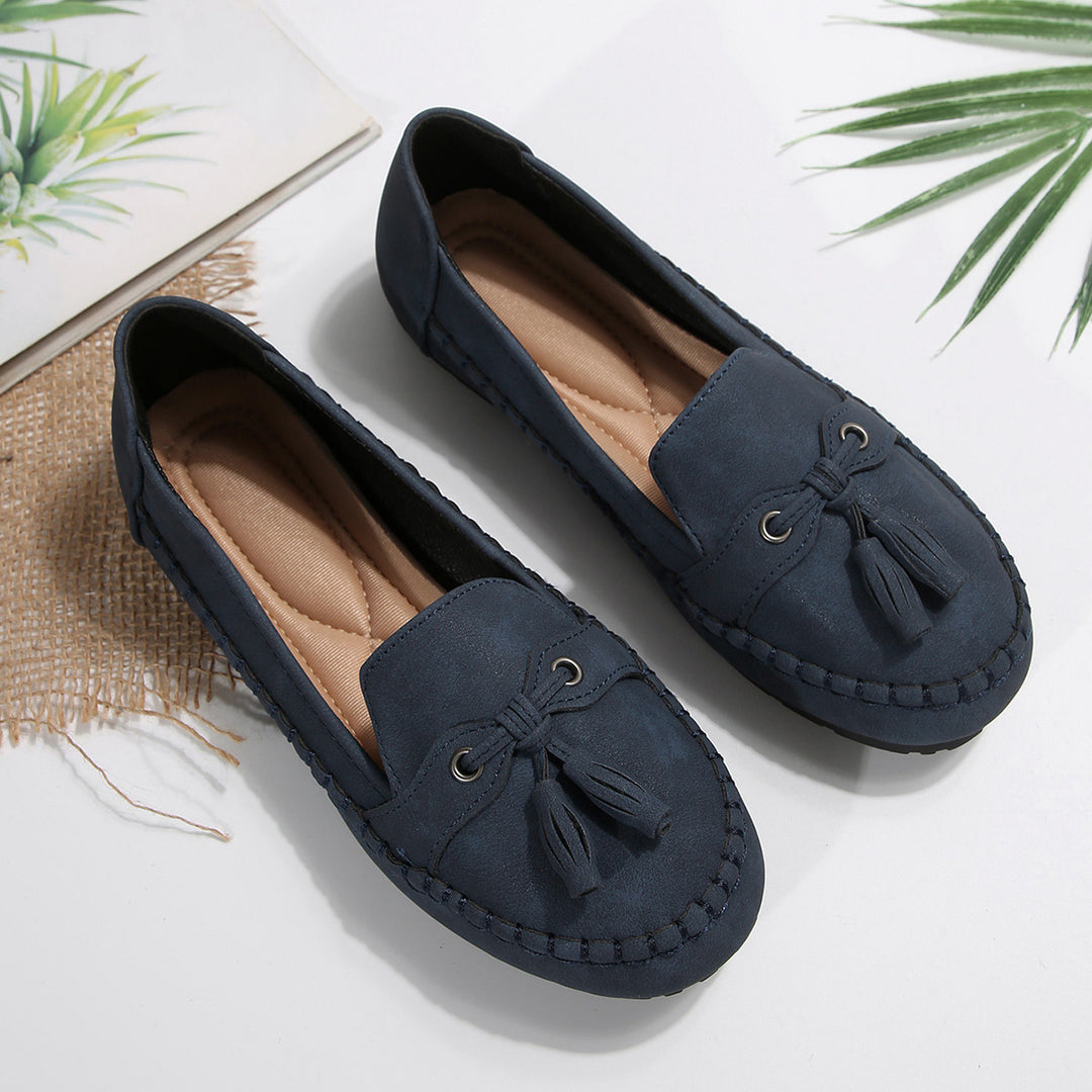 Damen bequeme Slipper mit dekorativem Bogen Drune