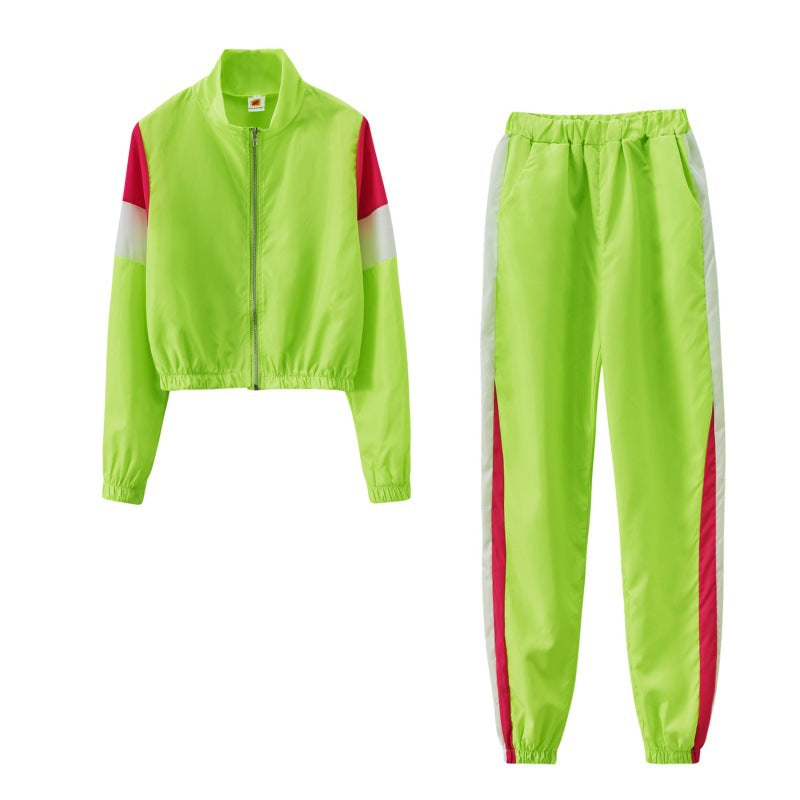 Damen Sportliches Trackset mit colorblock Design und elastischem Bund Drune