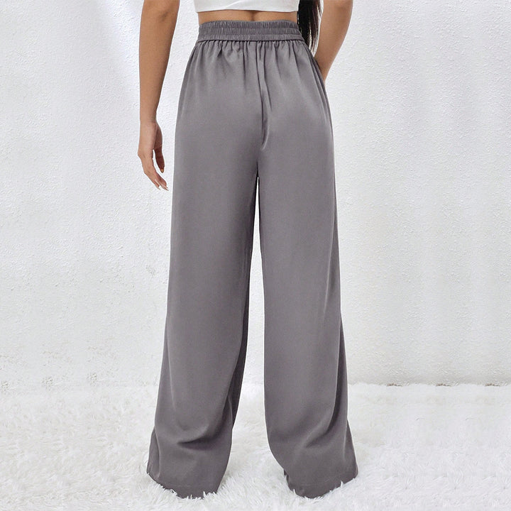 Damen elegante weite Hose mit hohen Bund und Falten Drune