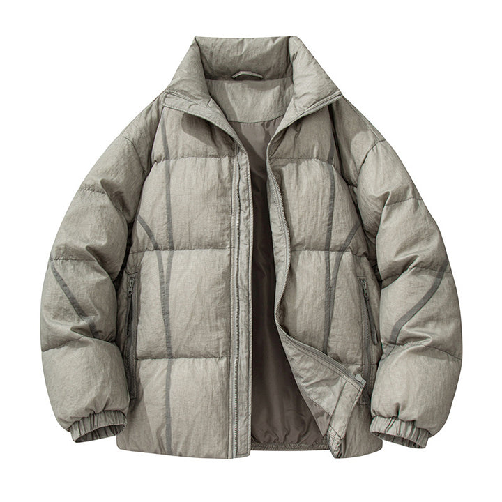Herren Wattierte Oversize-Steppjacke mit hohem Stehkragen und elastischen Bündchen Drune
