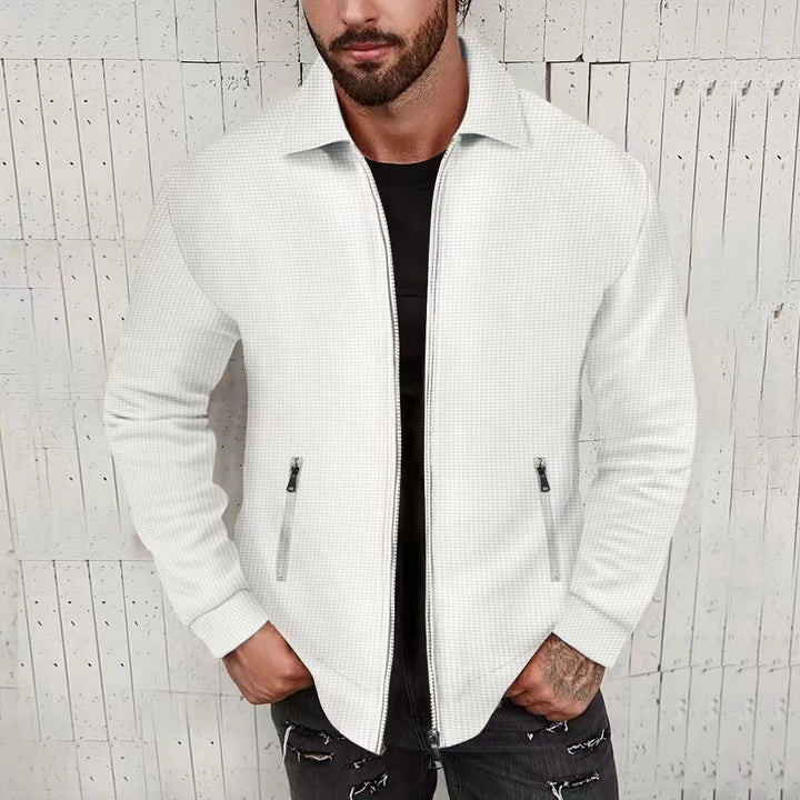 Herren modische Freizeitjacke mit strukturiertem Stoff und seitlichen Reißverschlusstaschen Drune