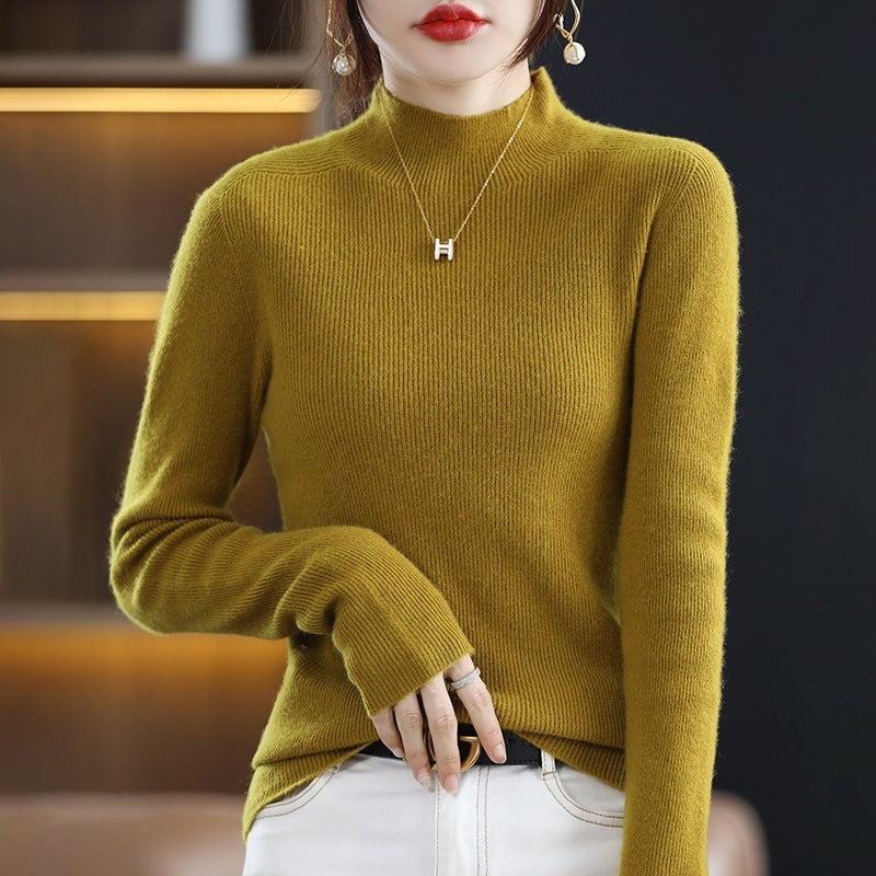 Damen Schmaler Kurzrollkragenpullover in kuscheliger Kaschmir‑Optik mit feiner Rippenstruktur Drune