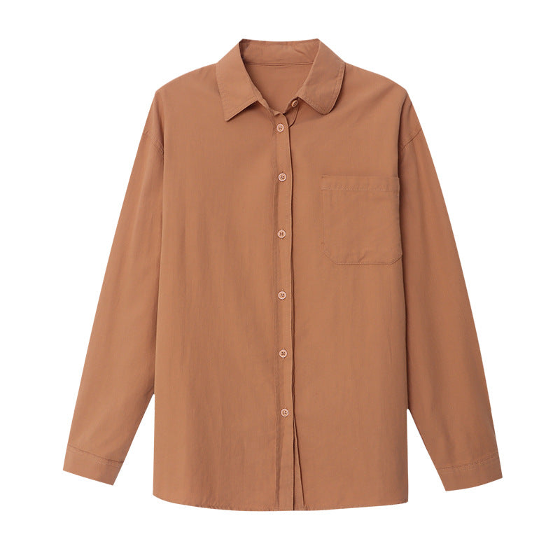Damen lässige Knopfleistenbluse aus hochwertigem Baumwollmix Drune