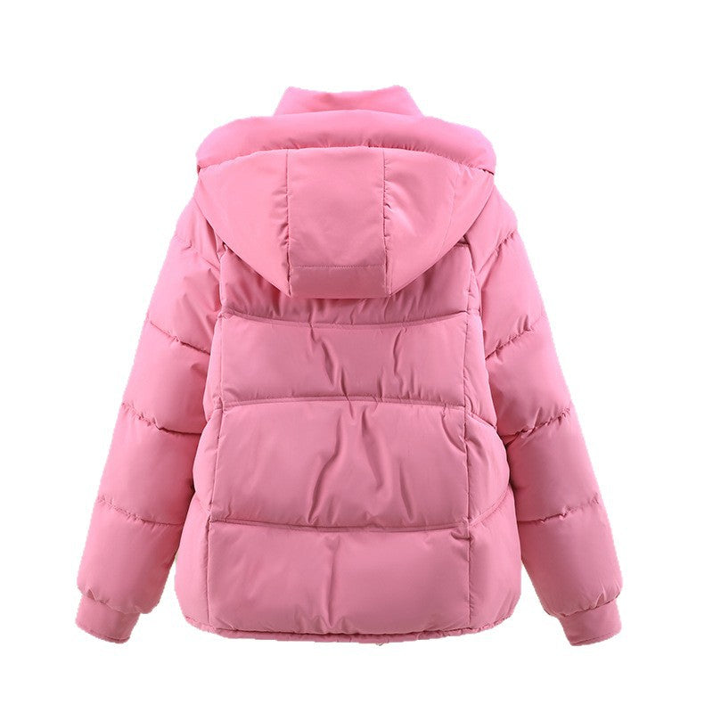 Damen moderne Pufferjacke mit abnehmbarer Kapuze und praktischen Taschen Drune