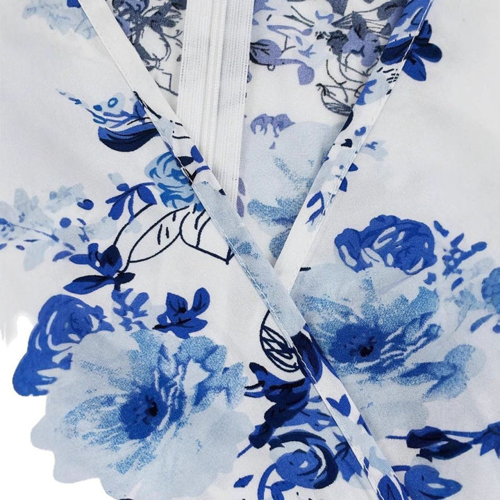Damen florales Wickelkleid mit Rüschendetails und Taillengürtel Drune