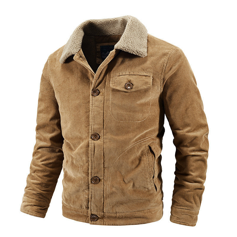 Herren Warme Cordjacke mit Teddyfutter Drune