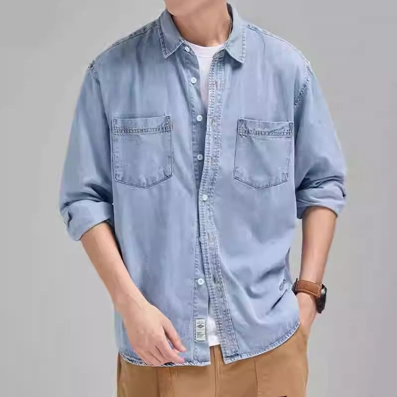Herren Denim-Hemdjacke mit praktischen Brusttaschen Drune