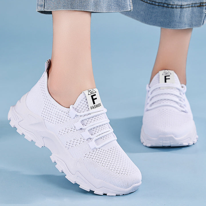 Damen nan atmungsaktive Strick-Slip-On Sneaker mit sockenähnlichem Schaft und profiliertem Plateau-Absatz Drune