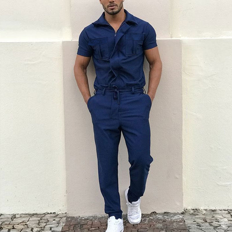 Damen Overall mit praktischen Taschen und elastischem Bund Drune