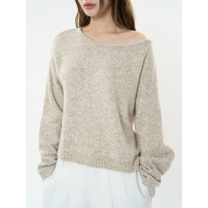Damen Weicher Off-Shoulder Feinstrickpullover mit überschnittener Schulterpartie Drune
