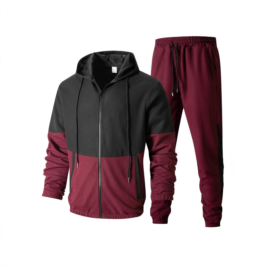 Herren modischer Trainingsanzug mit leistungsstarkem Funktionsmaterial und stylischem Blockdesign Drune