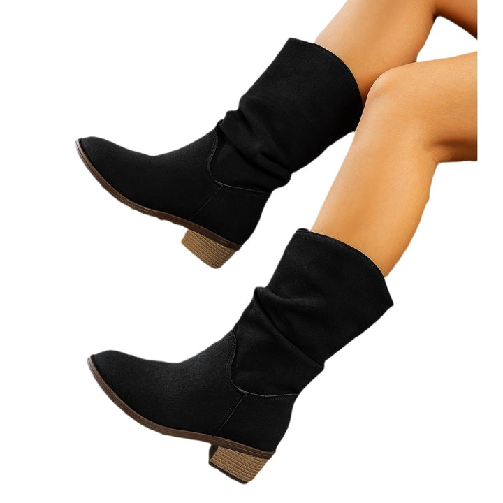 Damen Stiefeletten aus weichem Wildleder mit praktischem Falten-Design Drune