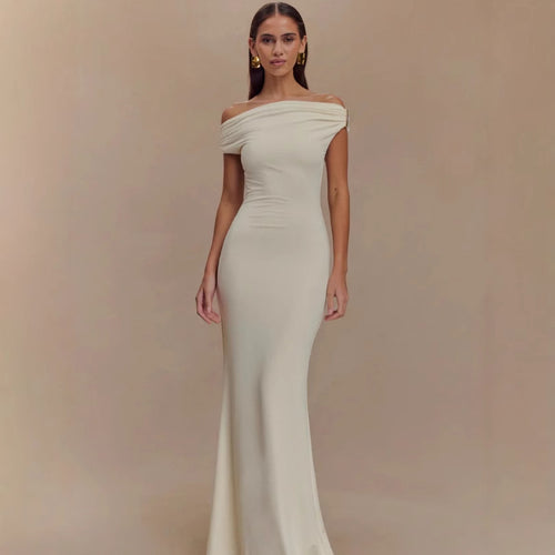Damen Elegantes Off-Shoulder-Maxi-Kleid im luxuriösen Schnitt Drune