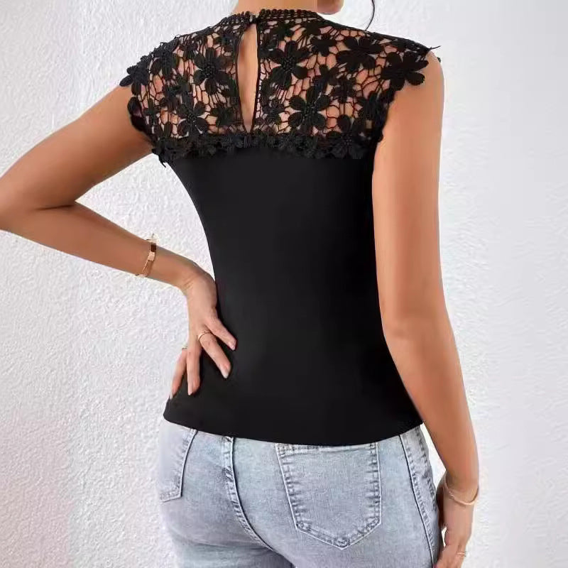 Elegantes Damen-Spitzenhemd mit Drune-Applikation