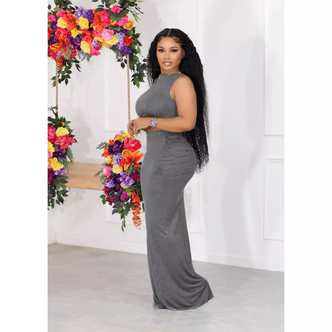 Damen Eleganter und figurumspielender Maxirock mit Rüschendetails Drune