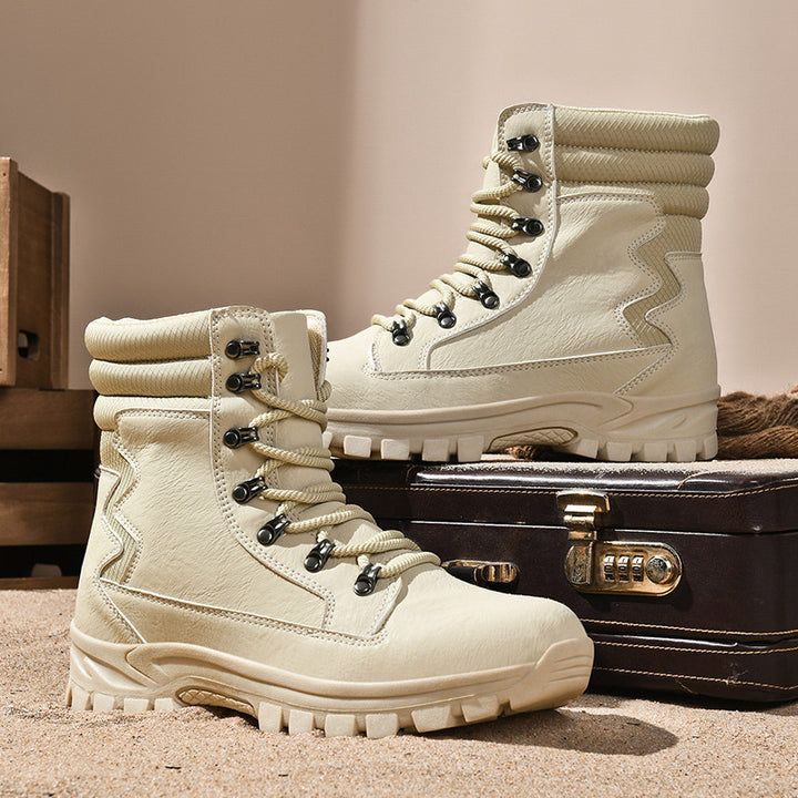 Damen Modische knöchelhohe Einsatz‑Stiefelette im Tactical‑Look mit griffiger Leichtprofilsohle Drune