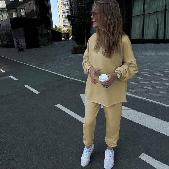 Damen kuscheliges oversized Sweatshirt und Jogginghose Set aus French Terry Drune