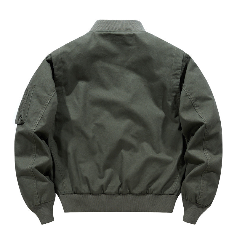 Herren  Baumwoll-Twill Aviator-Stil Bomberjacke mit geschwungenen Handtaschen Drune
